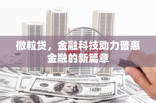 长兴微粒贷，金融科技助力普惠金融的新篇章