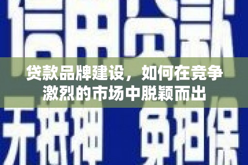 长兴贷款品牌建设，如何在竞争激烈的市场中脱颖而出