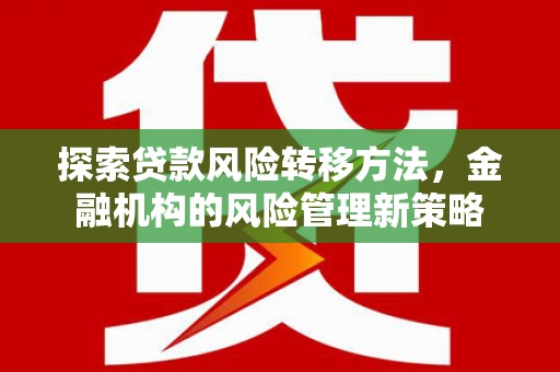 长兴探索贷款风险转移方法，金融机构的风险管理新策略