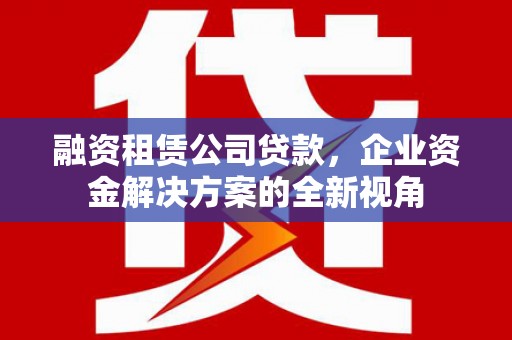 长兴融资租赁公司贷款，企业资金解决方案的全新视角