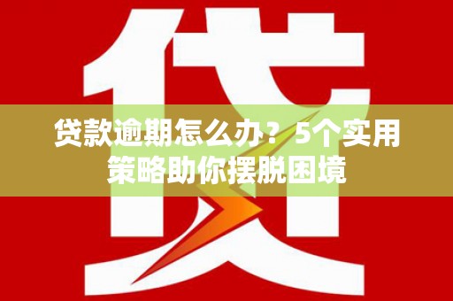 长兴贷款逾期怎么办？5个实用策略助你摆脱困境