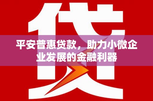 长兴平安普惠贷款，助力小微企业发展的金融利器