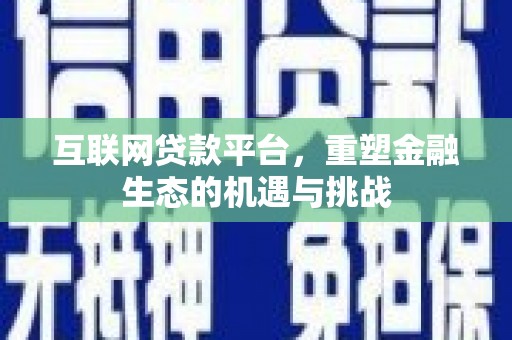 长兴互联网贷款平台，重塑金融生态的机遇与挑战