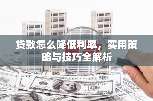 长兴贷款怎么降低利率，实用策略与技巧全解析