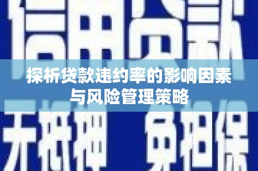 长兴探析贷款违约率的影响因素与风险管理策略