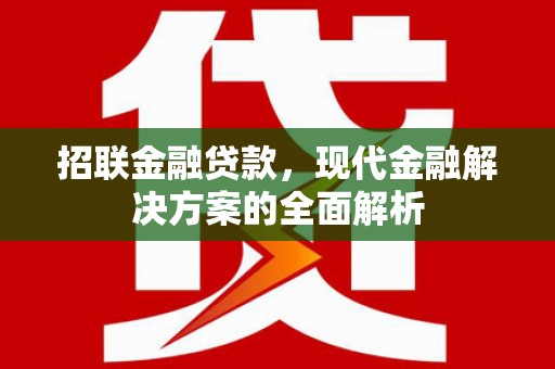 长兴招联金融贷款，现代金融解决方案的全面解析
