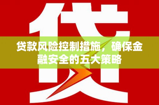 长兴贷款风险控制措施，确保金融安全的五大策略