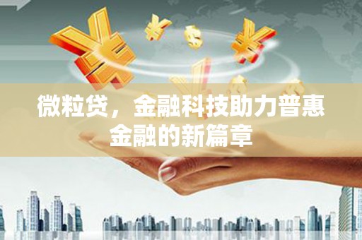 长兴微粒贷，金融科技助力普惠金融的新篇章