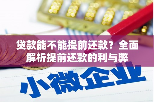 长兴贷款能不能提前还款？全面解析提前还款的利与弊