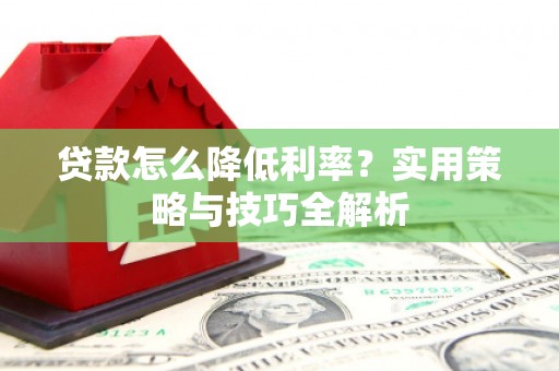 长兴贷款怎么降低利率？实用策略与技巧全解析